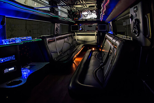 interior of a party buses